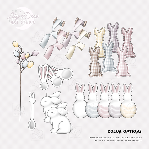 BUNNY KISSES || Clipart Set