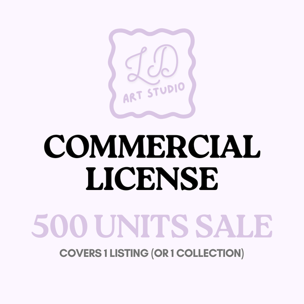 Commercial License 500 Units Sales from LilysDeskArtStudio