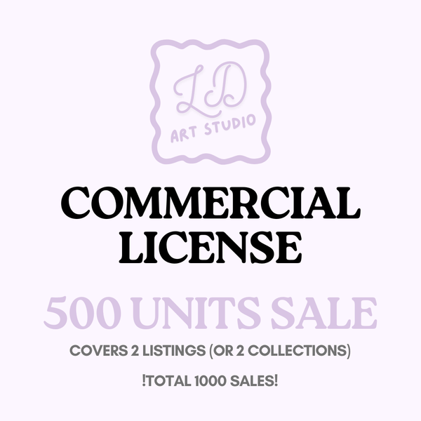 Double Commercial License 500 Units Sales from LilysDeskArtStudio