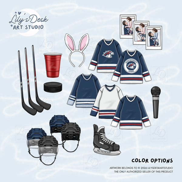 HOCKEY ROMANCE || Clipart Set