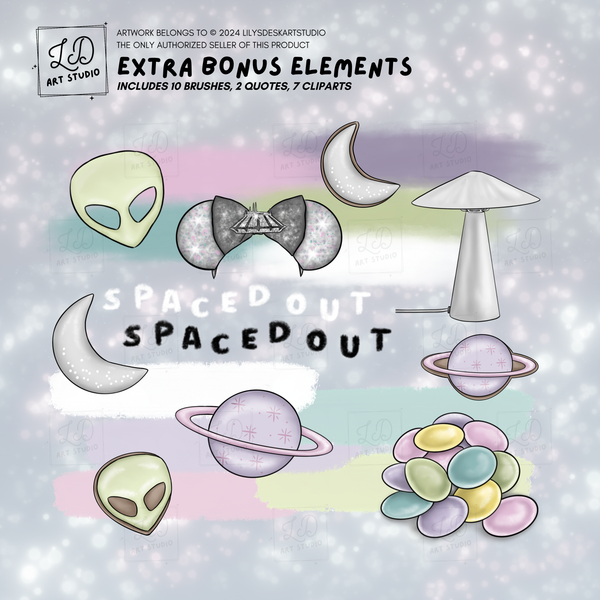 SPACED OUT || Clipart Set