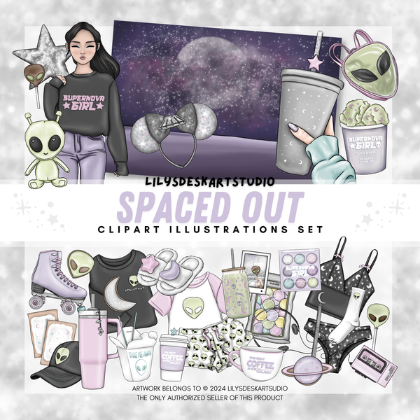 SPACED OUT || Clipart Set