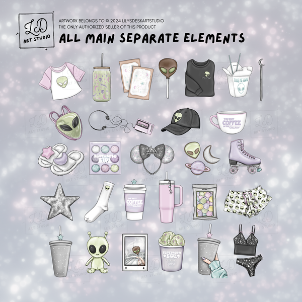 SPACED OUT || Clipart Set