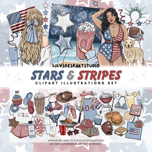 STARS & STRIPES || Clipart Set