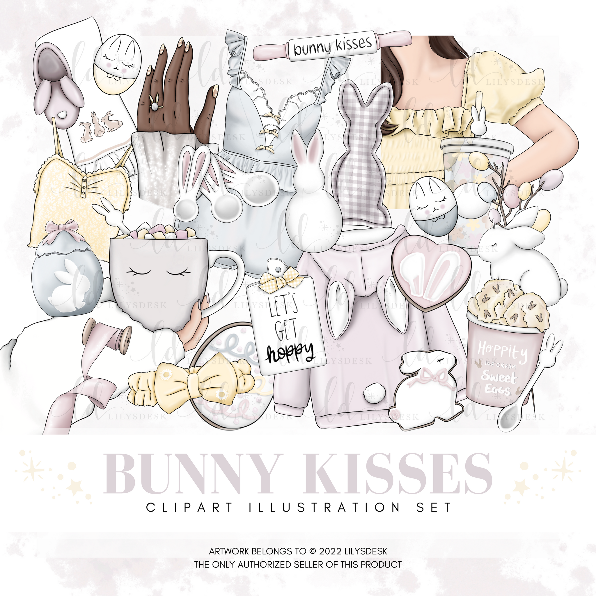 BUNNY KISSES || Clipart Set
