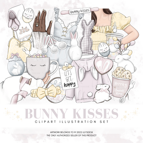BUNNY KISSES || Clipart Set