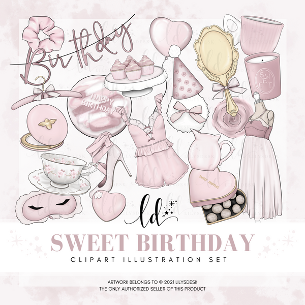 SWEET BIRTHDAY || Clipart Set